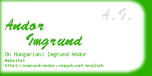 andor imgrund business card